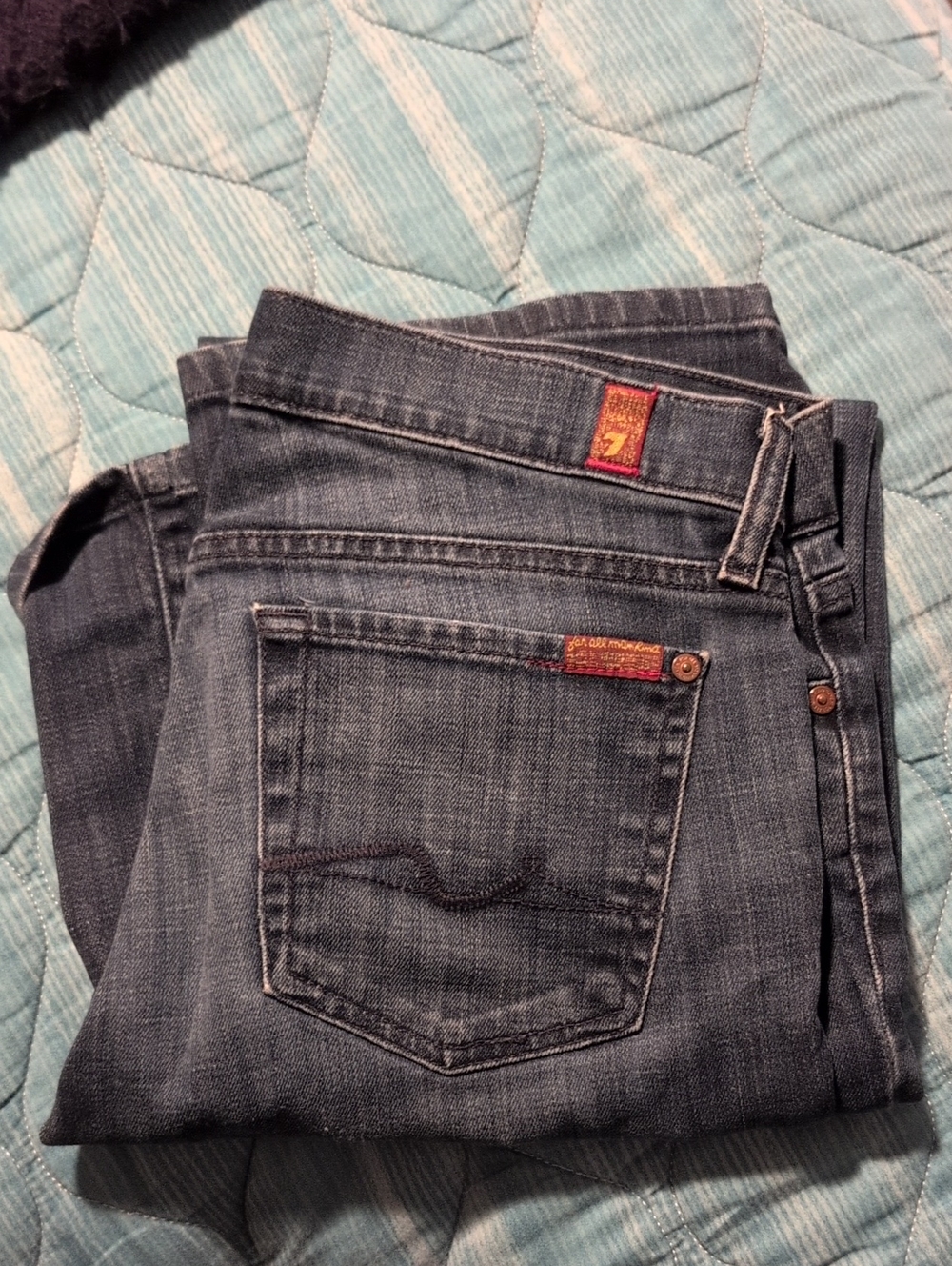 7 For All Mankind Straight Leg Dark Gray Jeans